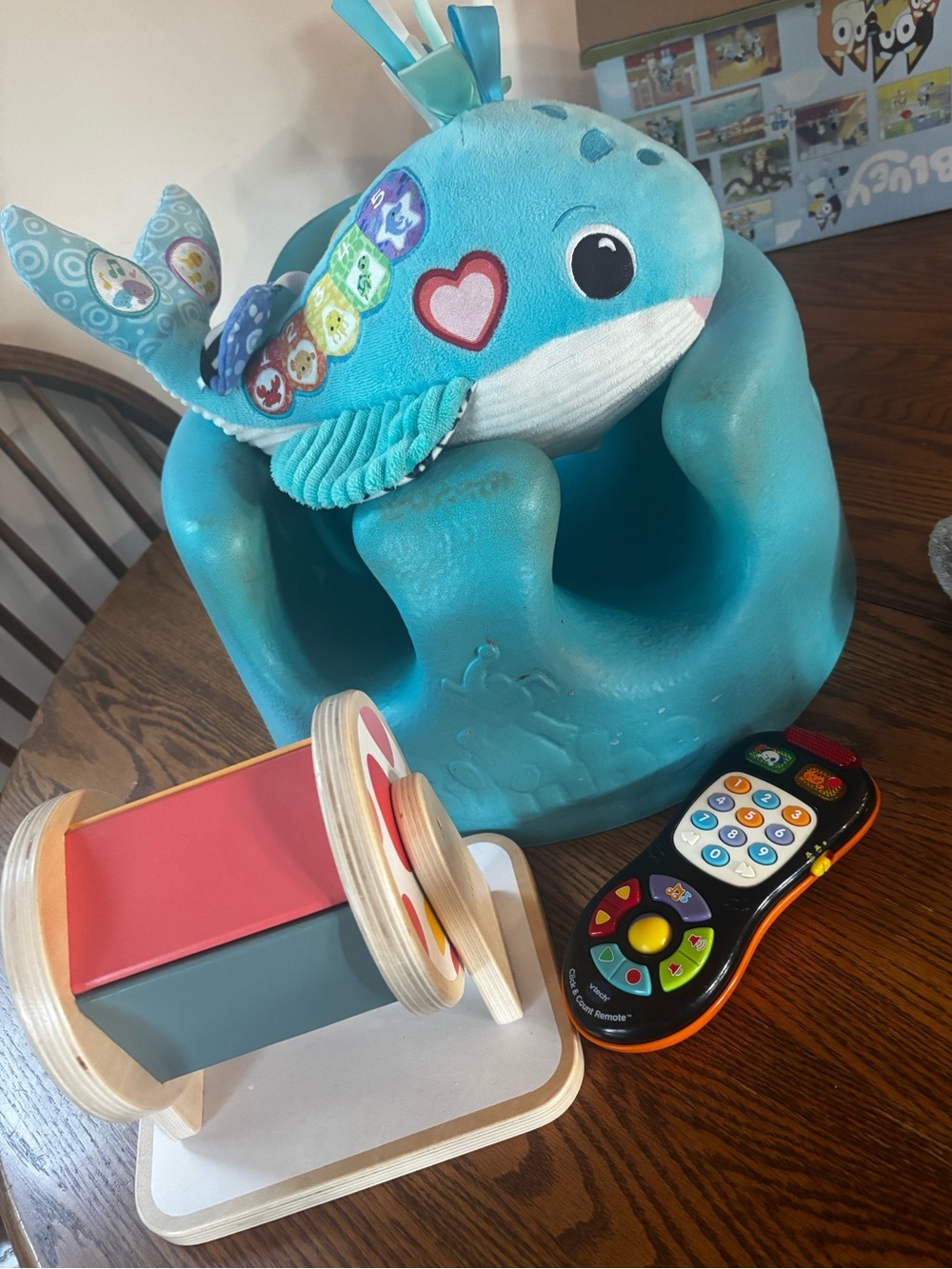Blue Plush Whale Activity Toy - baby toy bundle with Bumbo